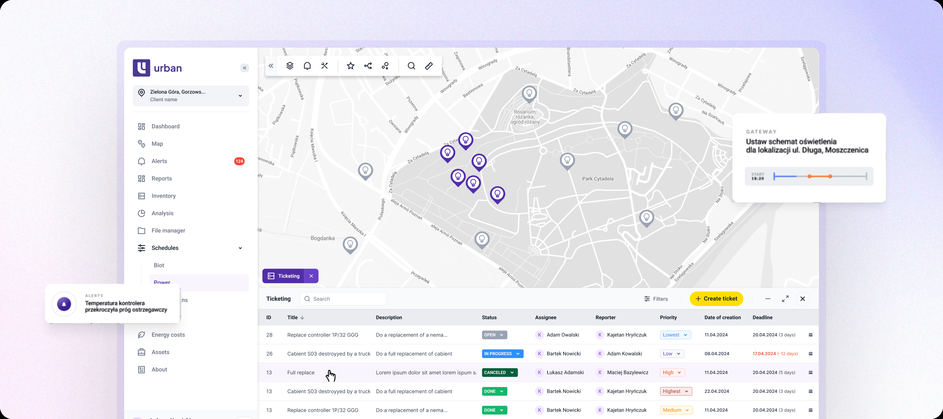 Pulpit aplikacji Urban